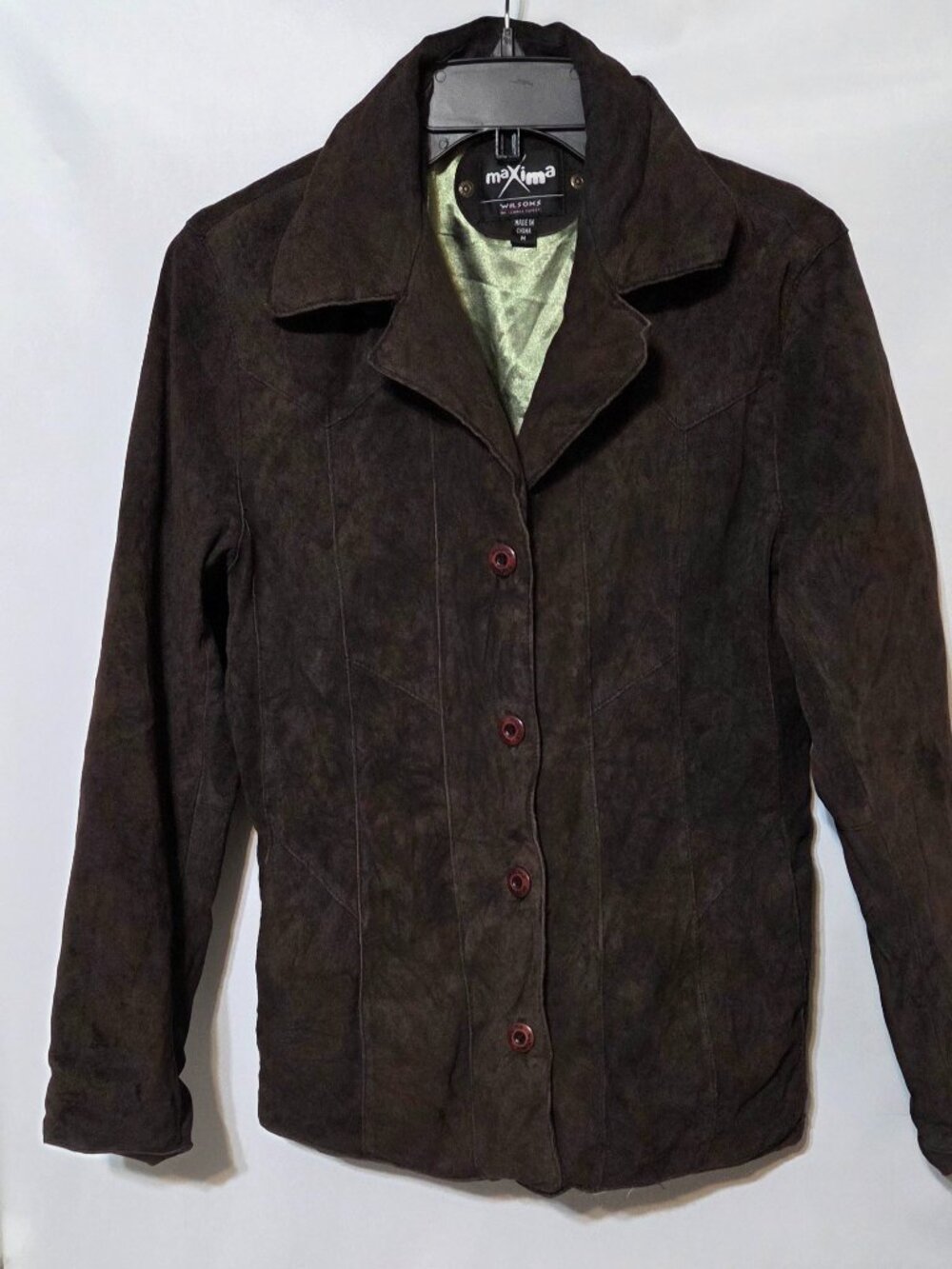 Wilsons Leather Maxima Brown Suede Jacket Women Size Large Western Boho SIZE: M